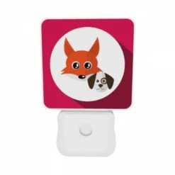 Night Light Set Of 2, A Cartoon Fox And A Dog Are Sitting Together. 9 Night Light Set Of 2, A Cartoon Fox And A Dog Are Sitting Together. -Pattern Night Light d8db0c8b044f3ec8cec35312d12a1007be215fef