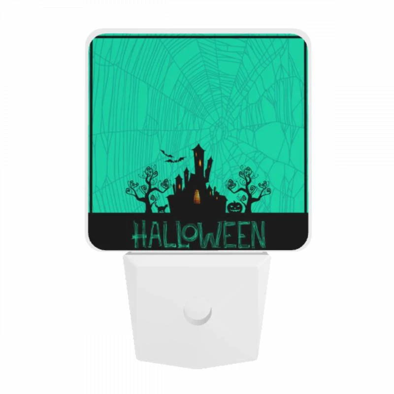 Night Light, A spooky Halloween scene with a castle and spiders. Night Light, A Spooky Halloween Scene With A Castle And Spiders. -Pattern Night Light d8eefa44bf002573e673ee4b55bdb8cfda70a69b