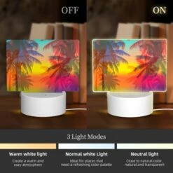 Rectangular Acrylic Night Light, A Boat Is On The Water In Front Of A Beautiful Sunset. -Pattern Night Light d9465b455d5078c71c119094b97921b49a14d052
