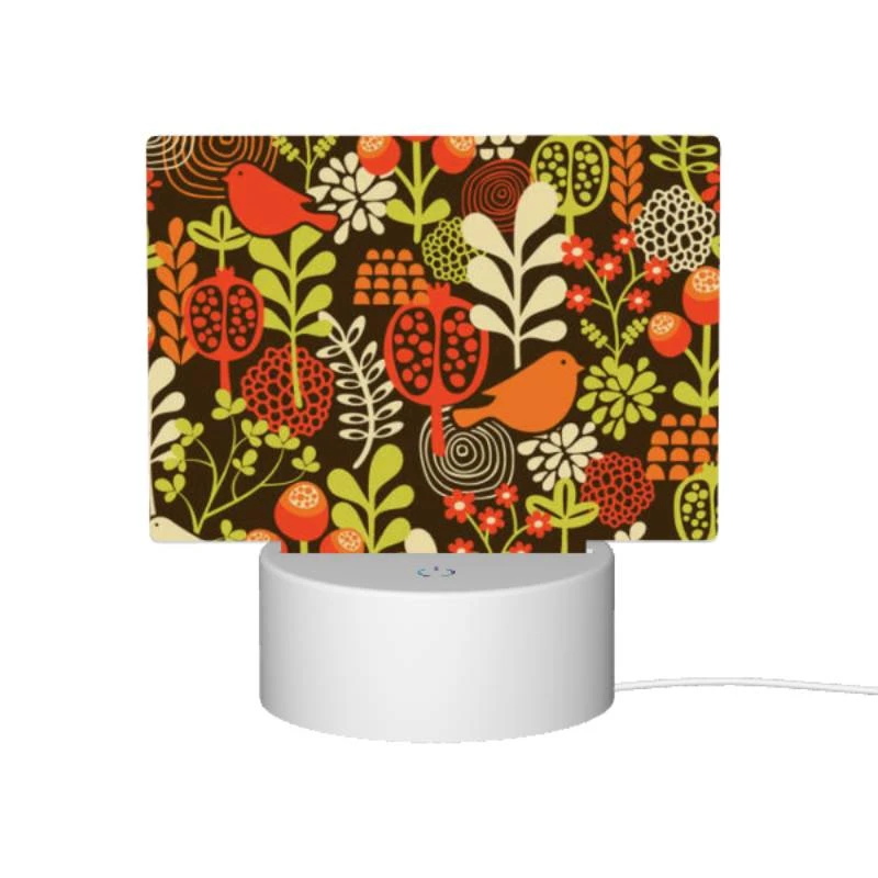 Rectangular Acrylic Night Light, A colorful floral pattern with birds and berries. Rectangular Acrylic Night Light, A Colorful Floral Pattern With Birds And Berries. -Pattern Night Light d961061f5ea4004126a6fb422157e1a4c4d6173e