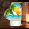 Love Acrylic Night Light, A Cocktail Is Served On A Beach With Palm Trees And A Lemon In The Background. 2 Love Acrylic Night Light, A Cocktail Is Served On A Beach With Palm Trees And A Lemon In The Background. -Pattern Night Light d988fc5dfb1f5fdcd31bd1c6ef71dfa9a8a5f7ed
