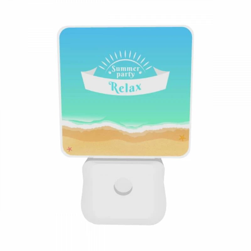 Night Light Set of 2, A blue and white sign that says "Summer Party Relax.". Night Light Set Of 2, A Blue And White Sign That Says "Summer Party Relax.". -Pattern Night Light d9ada709cb518bfb3a23887847da9ba929b10038