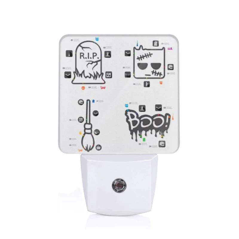 Night Light, Four different Halloween themed stickers are shown. Night Light, Four Different Halloween Themed Stickers Are Shown. -Pattern Night Light d9d3618956be46cdd5c8ac34bf6fb97c8a74d976