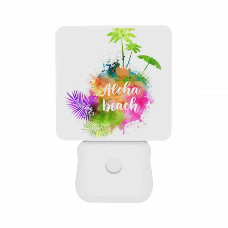 Night Light Set of 2, A colorful image of a palm tree and a beach. Night Light Set Of 2, A Colorful Image Of A Palm Tree And A Beach. -Pattern Night Light da0ae43426839177e8d1b6916fd072c5b3a275d8
