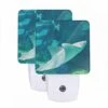 Night Light Set Of 2, A White Stingray Swims In The Ocean. 2 Night Light Set Of 2, A White Stingray Swims In The Ocean. -Pattern Night Light da0c1a04814f1c3877cf070b455696e8b6937542