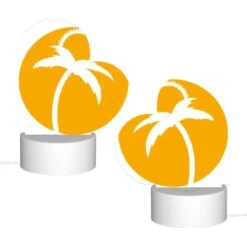 Love Acrylic Night Light, A Yellow Circle With A Palm Tree In It. 3 Love Acrylic Night Light, A Yellow Circle With A Palm Tree In It. -Pattern Night Light da0df819a8da3f3f26975a2bd7e589945055bad4