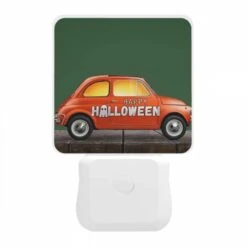 Night Light, A Small Orange Car With A Happy Halloween Sign On It. 11 Night Light, A Small Orange Car With A Happy Halloween Sign On It. -Pattern Night Light da11a40b0cc190fc8964cd74ec4b3e8d43ece217