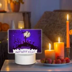 Rectangular Acrylic Night Light, A Purple Night Scene With A Cross And A Moon. 8 Rectangular Acrylic Night Light, A Purple Night Scene With A Cross And A Moon. -Pattern Night Light da9a7e74fd531840b8e6445ed5270c8c92bc052d