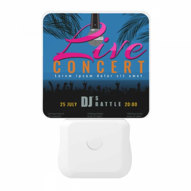 Night Light, A poster advertising a live concert. Night Light, A Poster Advertising A Live Concert. -Pattern Night Light daa2f48c2886de157257eba908e6f8c6f3c64e82