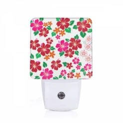 Night Light, A Colorful Flower Pattern With Red