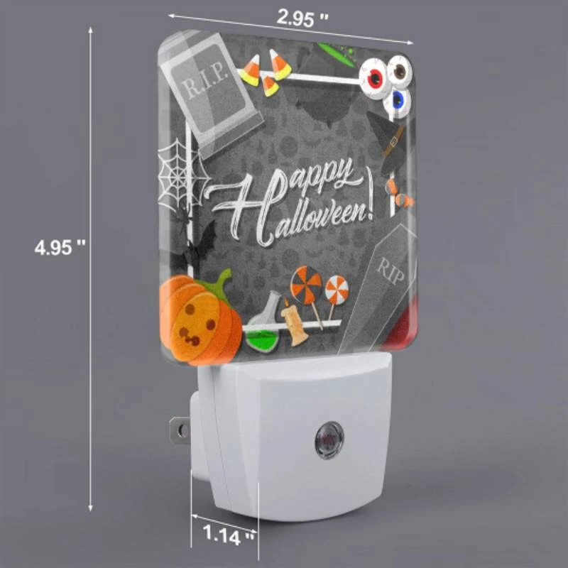 Night Light, A Halloween sign with a witch's hat and a skeleton. Night Light, A Halloween Sign With A Witch's Hat And A Skeleton. -Pattern Night Light dac1ac4754d352b1e2bda4898bdc975795e7ddbb