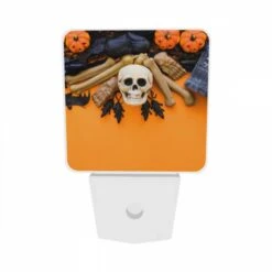 Night Light Set Of 2, A Skeleton And A Skull Are On A Table With A Bat And A Book. 8 Night Light Set Of 2, A Skeleton And A Skull Are On A Table With A Bat And A Book. -Pattern Night Light db6f3dc5735ba4fb3a5edc3514ec068d35d8b74c