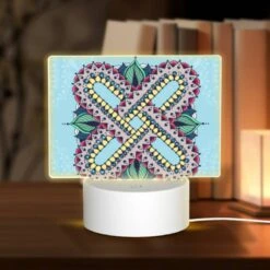 Rectangular Acrylic Night Light, A Colorful Design With A Blue Background.