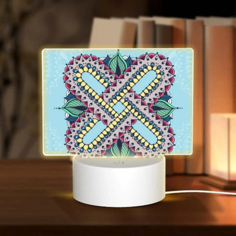 Rectangular Acrylic Night Light, A colorful design with a blue background. Rectangular Acrylic Night Light, A Colorful Design With A Blue Background. -Pattern Night Light dc3dd531c51a7c3df4a380760b4fca0d98281b9a