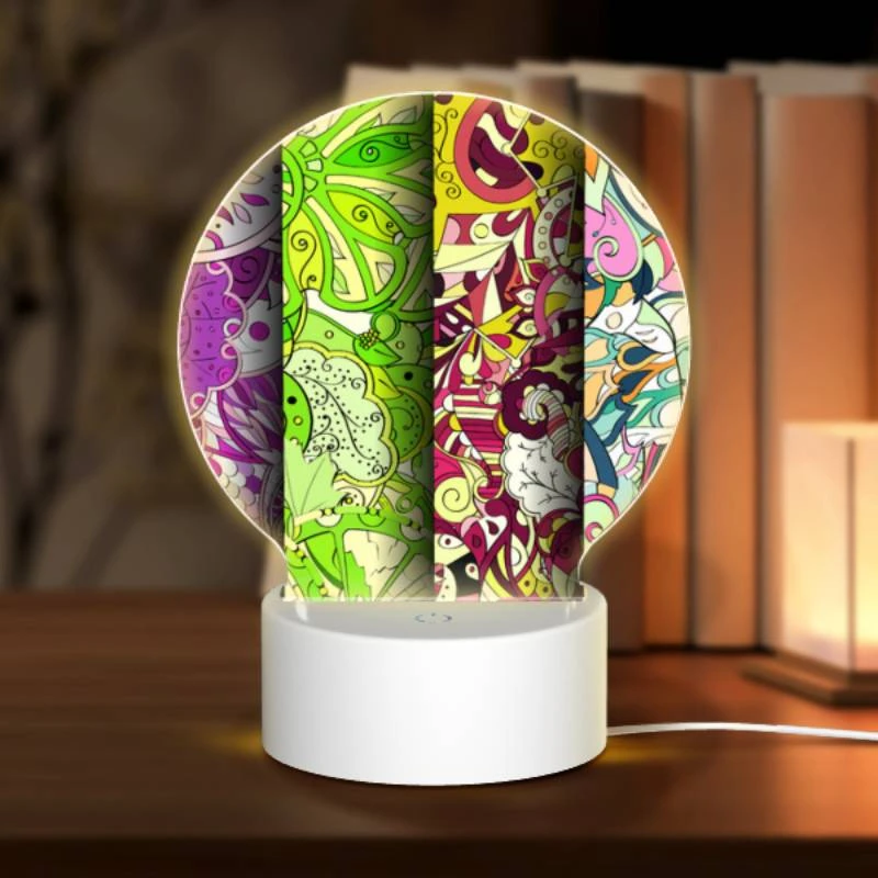 Round Acrylic Night Light, Three colorful designs are displayed on a row. Round Acrylic Night Light, Three Colorful Designs Are Displayed On A Row. -Pattern Night Light dc5776874e2b95ce4d8f5b3e69f83282c585cf99