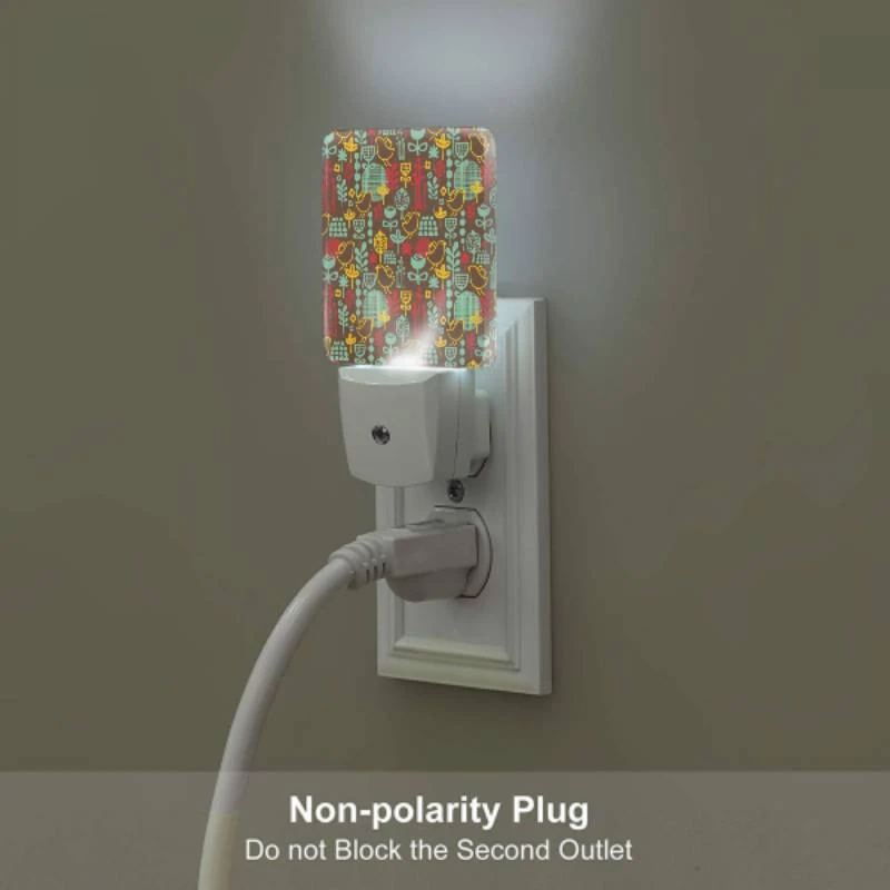 Night Light Set of 2, A pattern of birds and flowers on a brown background. Night Light Set Of 2, A Pattern Of Birds And Flowers On A Brown Background. -Pattern Night Light dc84940ecdbfb4d475f661d4f3a67cb008e490f5