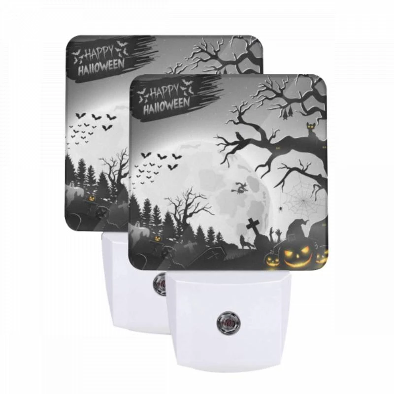 Night Light Set of 2, A Halloween scene with a full moon Night Light Set Of 2, A Halloween Scene With A Full Moon -Pattern Night Light dcdc3952f2fcb86c9a6022c4d863080e30f350d0