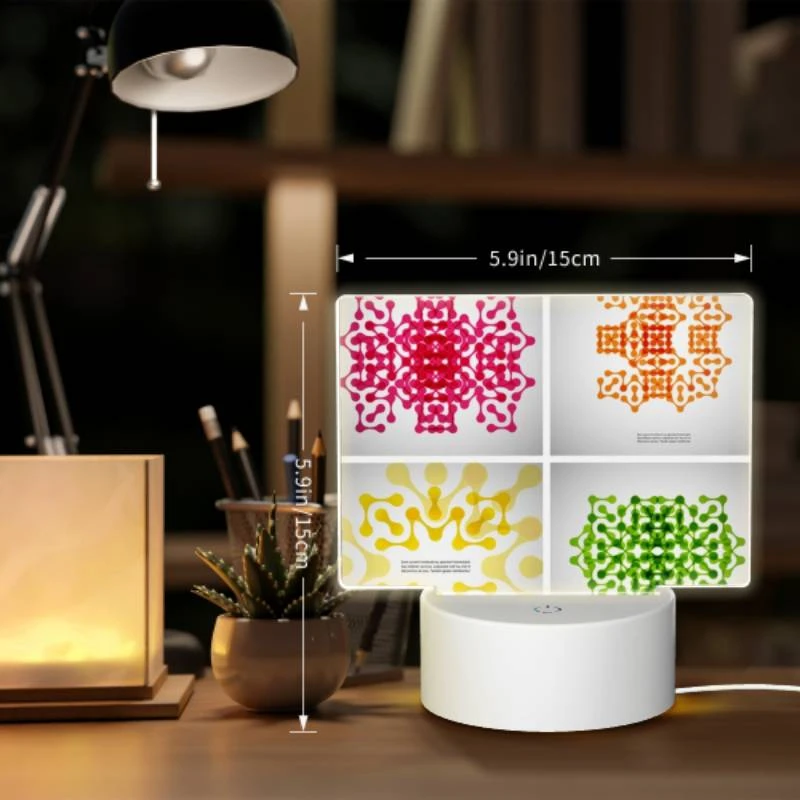 Rectangular Acrylic Night Light, Four different colored geometric patterns. Rectangular Acrylic Night Light, Four Different Colored Geometric Patterns. -Pattern Night Light dd12a0246311c6143fc34233a3e7e3c2c78f7d6e
