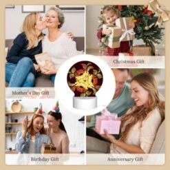 Round Acrylic Night Light, A Colorful Flower Design With Yellow 9 Round Acrylic Night Light, A Colorful Flower Design With Yellow -Pattern Night Light dd34ad1add4b72d0ddfbe21f94ebc08c1d8c0e8b