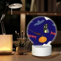 Round Acrylic Night Light, A Halloween Themed Image With A Pumpkin 7 Round Acrylic Night Light, A Halloween Themed Image With A Pumpkin -Pattern Night Light de3c0d1f83626e4bb734347e4b2100efe1a1faa8