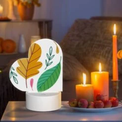 Love Acrylic Night Light, A Colorful Leaf With A Pink Stem. -Pattern Night Light de4af779370b4bd815c8259be94c54e57ff9fc5c
