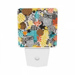 Night Light Set Of 2, A Pattern Of Flowers And Birds With Glasses. 8 Night Light Set Of 2, A Pattern Of Flowers And Birds With Glasses. -Pattern Night Light de540bba98921754c4edd7171c51e2c540fec3a8