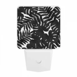 Night Light, A Close Up Of A Leafy Plant With A Black And White Background. 9 Night Light, A Close Up Of A Leafy Plant With A Black And White Background. -Pattern Night Light de5b3ce57eb20b1967af275dd3b66e3408454348