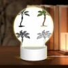 Round Acrylic Night Light, Four Different Types Of Palm Trees Are Shown In Silhouette. 1 Round Acrylic Night Light, Four Different Types Of Palm Trees Are Shown In Silhouette. -Pattern Night Light de720acfe5ee10f5a6a2c100eacec9132ca4eb09