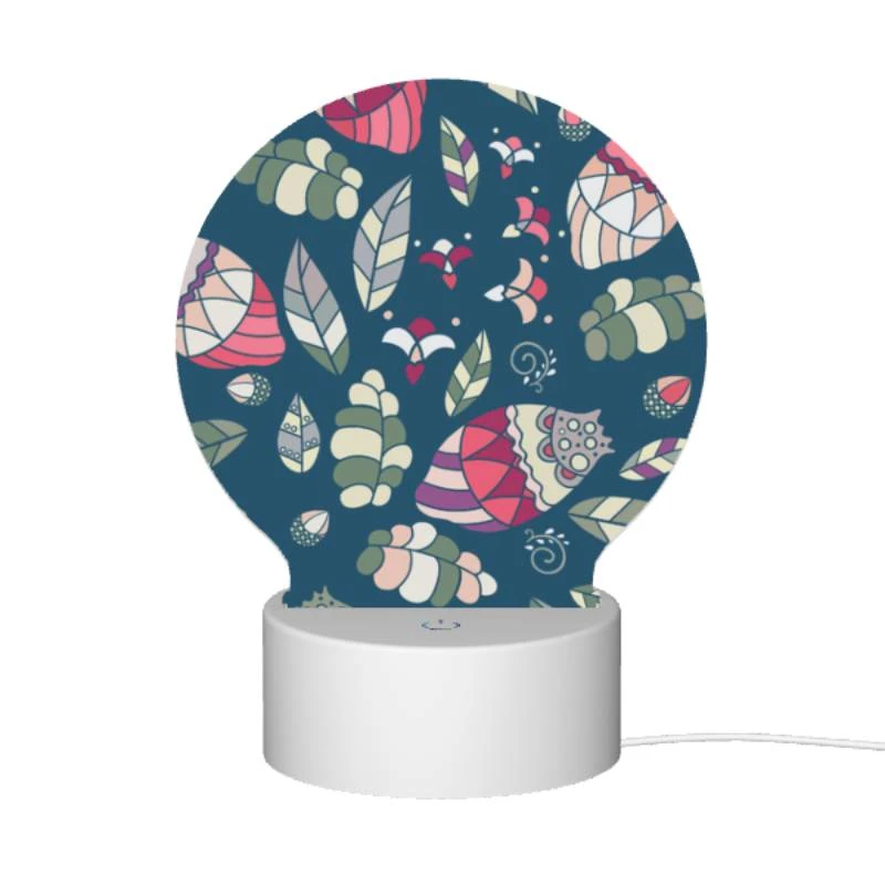 Round Acrylic Night Light, A colorful and intricate design of leaves and flowers. Round Acrylic Night Light, A Colorful And Intricate Design Of Leaves And Flowers. -Pattern Night Light de7f8fc5632206b0a9b00b1c7c9657c0418fa903