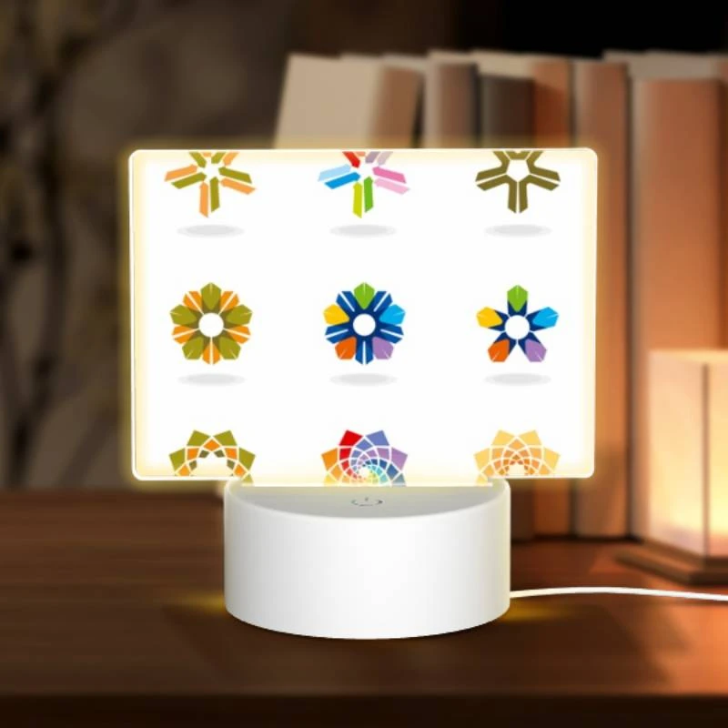 Rectangular Acrylic Night Light, A collection of six different colored flowers. Rectangular Acrylic Night Light, A Collection Of Six Different Colored Flowers. -Pattern Night Light de89f7593ab2370712ea1b4357cd095fc99eebd0