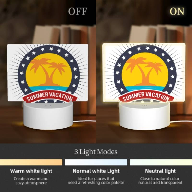 Rectangular Acrylic Night Light, A logo for summer vacation. Rectangular Acrylic Night Light, A Logo For Summer Vacation. -Pattern Night Light df04e99e9799ef8898490553bc9354a47a26d206