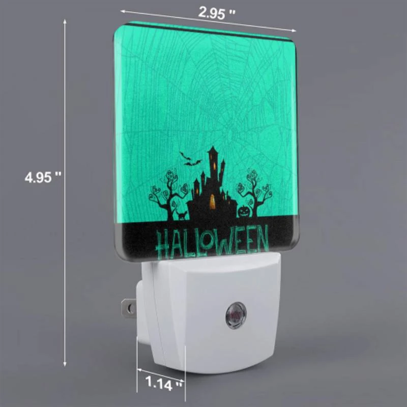 Night Light, A spooky Halloween scene with a castle and spiders. Night Light, A Spooky Halloween Scene With A Castle And Spiders. -Pattern Night Light df771915eb4a50bb4a34744a78b5395f1b66f7f9