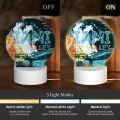 Round Acrylic Night Light, A Woman In A Bikini Is Standing In Front Of A Beach Volleyball Net. 4 Round Acrylic Night Light, A Woman In A Bikini Is Standing In Front Of A Beach Volleyball Net. -Pattern Night Light dfb5fbb8e569455926cde0bd56a0b41b28554ac2
