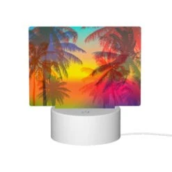 Rectangular Acrylic Night Light, A Boat Is On The Water In Front Of A Beautiful Sunset. -Pattern Night Light e004f10c574245d738c1b339478e693ab217cd55