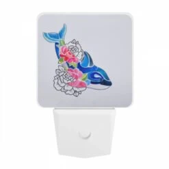 Night Light, A Blue Whale With Pink Flowers On Its Back. 9 Night Light, A Blue Whale With Pink Flowers On Its Back. -Pattern Night Light e0156942d08ba1949059ac2ba7c4c55b4d3e5c9a