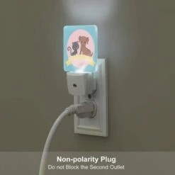 Night Light Set Of 2, A Black Cat And A Brown Dog Are Sitting Next To Each Other. 6 Night Light Set Of 2, A Black Cat And A Brown Dog Are Sitting Next To Each Other. -Pattern Night Light e04ed204f900f831c1128c95a8fd460da5768667