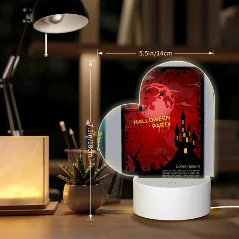 Love Acrylic Night Light, A poster with a castle and a spider web on it. Love Acrylic Night Light, A Poster With A Castle And A Spider Web On It. -Pattern Night Light e0840bd725894eb0ca54b35d8a0b4597b95f7969