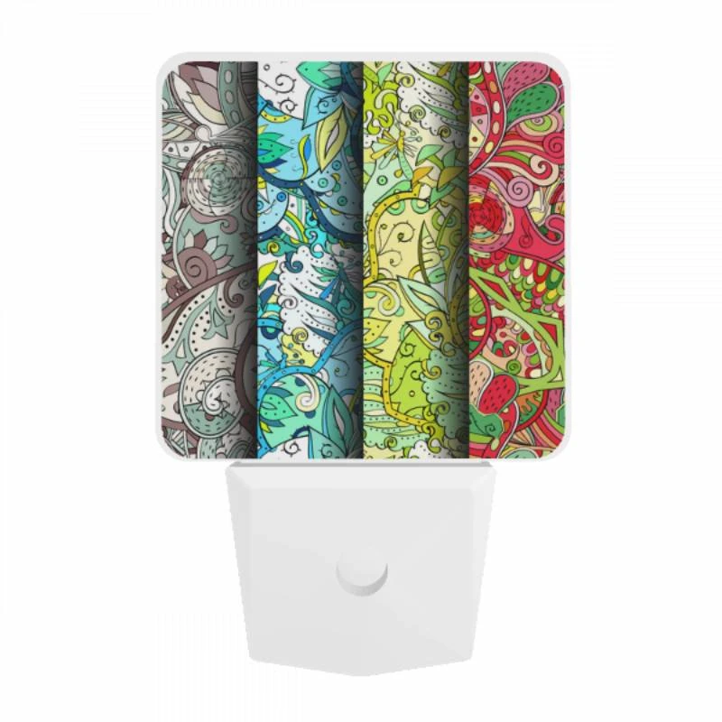 Night Light, Three colorful designs of flowers are displayed on a wall. Night Light, Three Colorful Designs Of Flowers Are Displayed On A Wall. -Pattern Night Light e0e8ab06a1b8796ae6449816ec720b4f8c1d6b41