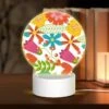 Round Acrylic Night Light, A Colorful Flower Pattern With A Heart Shape. 2 Round Acrylic Night Light, A Colorful Flower Pattern With A Heart Shape. -Pattern Night Light e103b5f3bd3fcfe521842837d3513817901a3c2a