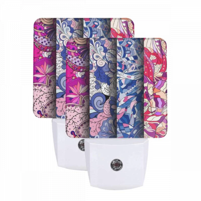 Night Light Set of 2, Three different colored designs of flowers. Night Light Set Of 2, Three Different Colored Designs Of Flowers. -Pattern Night Light e24ff05eaf63056f7366bed0410cc77d38686161