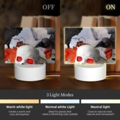 Rectangular Acrylic Night Light, A Black Bird Is Pecking At A White Skull. 4 Rectangular Acrylic Night Light, A Black Bird Is Pecking At A White Skull. -Pattern Night Light e270712ebcb1d293de52917e2eacb5eb04d167f0
