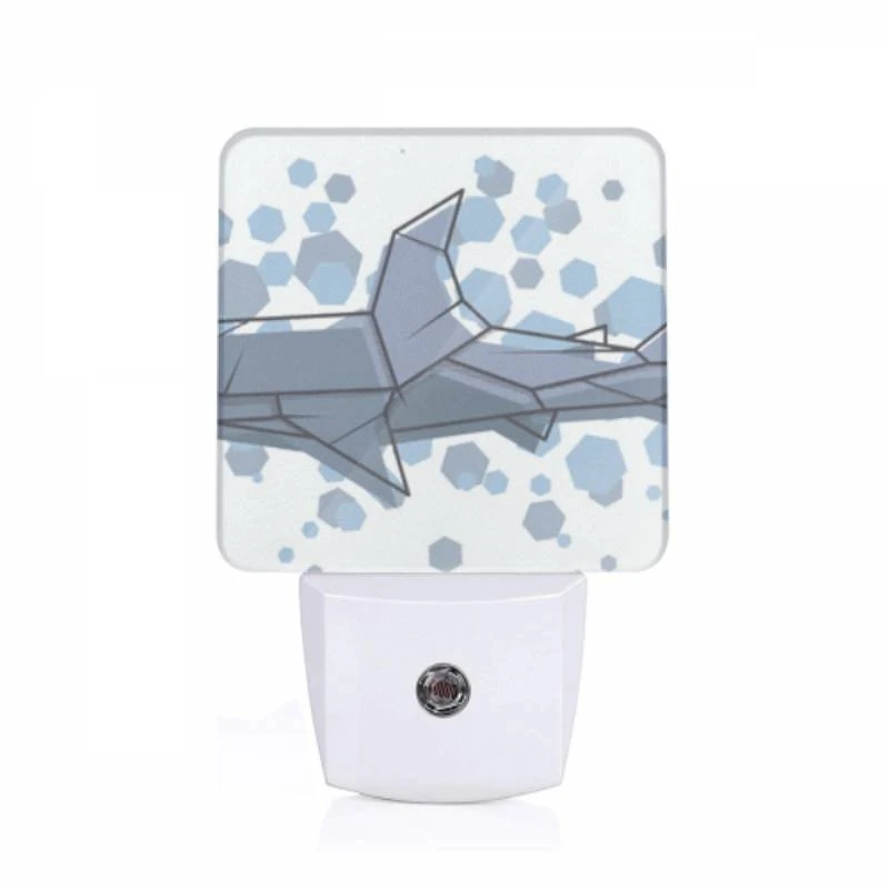 Night Light, A shark is shown in a cartoon style with a blue background. Night Light, A Shark Is Shown In A Cartoon Style With A Blue Background. -Pattern Night Light e2a894c839cf5371ae7aef943d28354636599f43