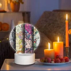 Round Acrylic Night Light, Four Different Colored Designs Of Flowers. 8 Round Acrylic Night Light, Four Different Colored Designs Of Flowers. -Pattern Night Light e2b17e0d368d996429d82bdd0a9c701de97d85fe