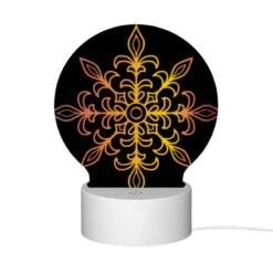 Round Acrylic Night Light, A Colorful Flower Design With Yellow 11 Round Acrylic Night Light, A Colorful Flower Design With Yellow -Pattern Night Light e357c58de5c1625940f796abc6cf938fda7857fb