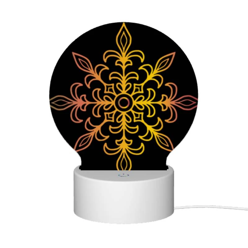 Round Acrylic Night Light, A colorful flower design with yellow Round Acrylic Night Light, A Colorful Flower Design With Yellow -Pattern Night Light e357c58de5c1625940f796abc6cf938fda7857fb