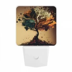 Night Light, A Tree With A Brown Trunk And Green Leaves. 9 Night Light, A Tree With A Brown Trunk And Green Leaves. -Pattern Night Light e38b5a38a7f9699bf094f8c1c019cf0a3f098949