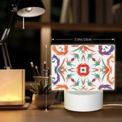Rectangular Acrylic Night Light, A Colorful Design With A Central Circle. -Pattern Night Light e3fef446594f191863f270453f27cbd53a6997ca
