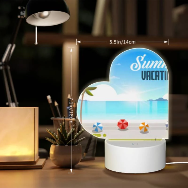 Love Acrylic Night Light, A colorful beach scene with palm trees and umbrellas. Love Acrylic Night Light, A Colorful Beach Scene With Palm Trees And Umbrellas. -Pattern Night Light e4a4baa2c03f0d210dcd1746f4fc79bf5e7fc713