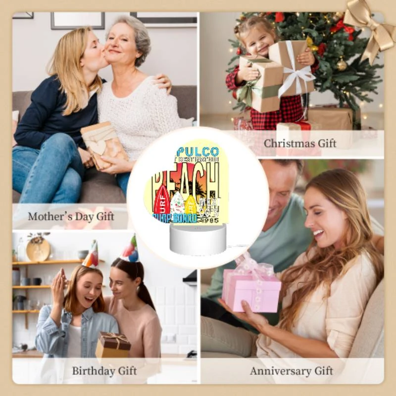 Love Acrylic Night Light, A surfboard with the words "Surfboard Co's" written on it. Love Acrylic Night Light, A Surfboard With The Words "Surfboard Co's" Written On It. -Pattern Night Light e52e22636ab999498391433e4d28924036f96a9e