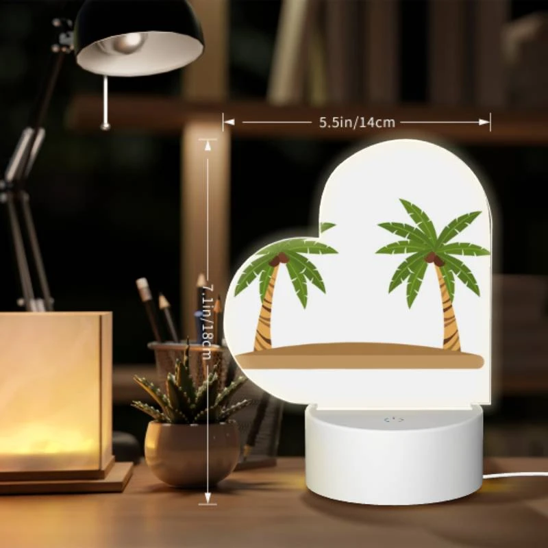 Love Acrylic Night Light, Two palm trees on a sandy beach. Love Acrylic Night Light, Two Palm Trees On A Sandy Beach. -Pattern Night Light e5357d348b51bb244a413456e443f7894a5ddabb